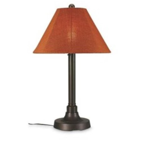 BRILLIANTBULB San Juan 34 in. Table Lamp 30117 with 2 in. bronze body and chili linen Sunbrella shade fabric BR2632170